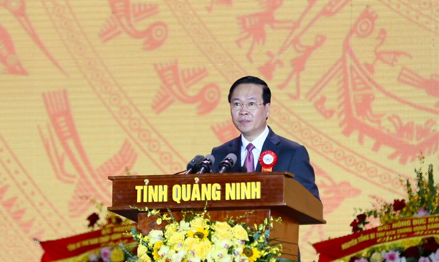 Chủ tịch nước Võ Văn Thưởng phát biểu tại buổi lễ. Chủ tịch nước Võ Văn Thưởng phát biểu tại buổi lễ.