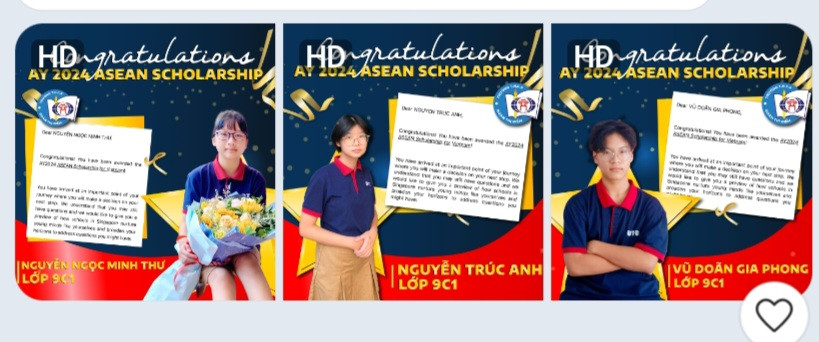 Học sinh đạt học bổng Asean. Học sinh đạt học bổng Asean.