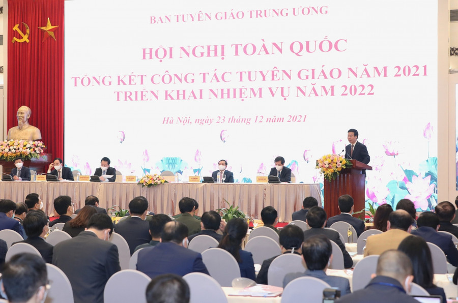 Hội nghị toàn quốc tổng kết công tác tuyên giáo năm 2021, triển khai nhiệm vụ năm 2022.