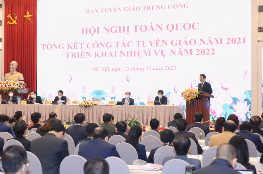 Hội nghị toàn quốc tổng kết công tác tuyên giáo năm 2021, triển khai nhiệm vụ năm 2022.