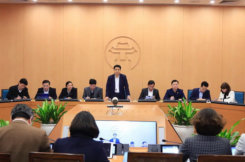 Chủ tịch UBND TP Hà Nội Nguyễn Đức Chung phát biểu kết luận cuộc họp Chủ tịch UBND TP Hà Nội Nguyễn Đức Chung phát biểu kết luận cuộc họp