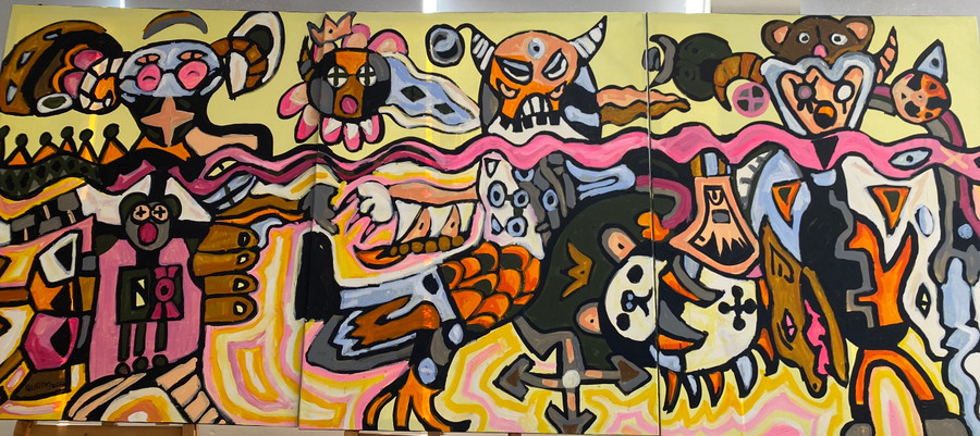 Một bức tranh trong chùm trang mà Nhật Quang đạt giải. Ảnh Ngô Chuyên.