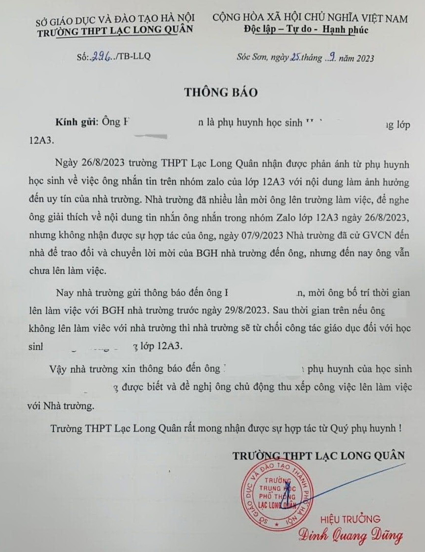 "Thông điệp lạ” của Trường THPT Lạc Long Quân. "Thông điệp lạ” của Trường THPT Lạc Long Quân.