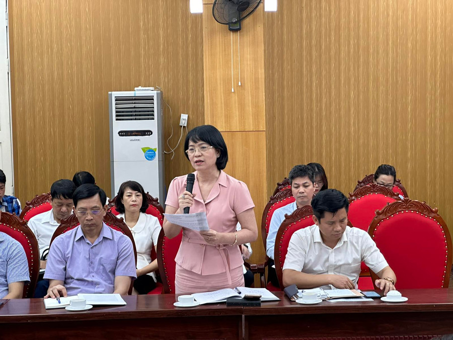 Bà Hoàng Thanh Hương, Trưởng phòng Giáo dục mầm non, Sở GD&ĐT Hà Nội phát biểu. Bà Hoàng Thanh Hương, Trưởng phòng Giáo dục mầm non, Sở GD&ĐT Hà Nội phát biểu.
