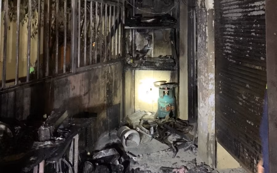 Hiện trường vụ cháy nổ.