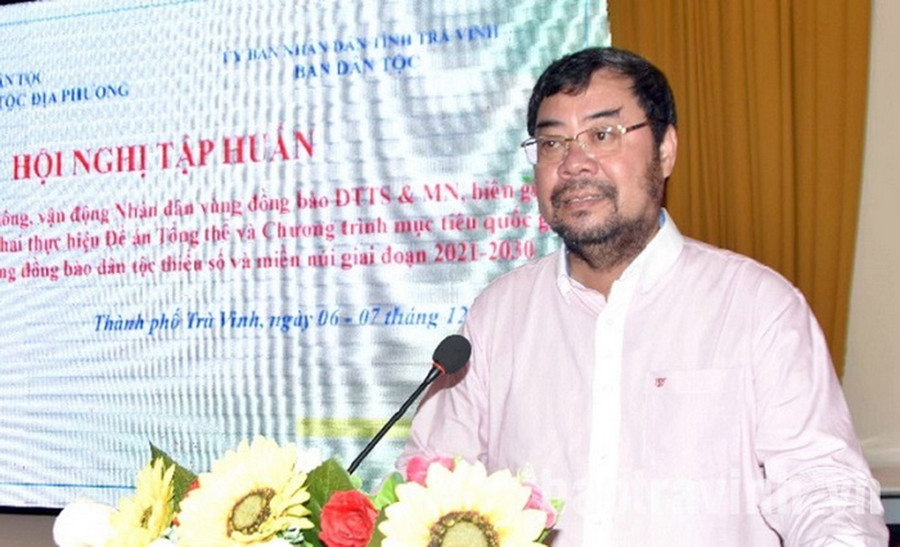Ông Tào Việt Thắng, Phó vụ trưởng Vụ Công tác dân tộc địa phương, Ủy ban Dân tộc phát biểu