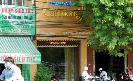 Thẩm mỹ viện Cát Tường, nơi xảy ra vụ làm chết bệnh nhân rồi ném xác phi tang gây rúng động dư luận.