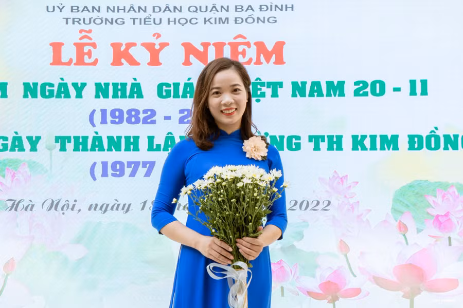 Cô Bùi Thị Hoài là 1 trong 5 giáo viên quận Ba Đình tham dự kỳ thi giáo viên dạy giỏi cấp thành phố môn Tiếng Việt.