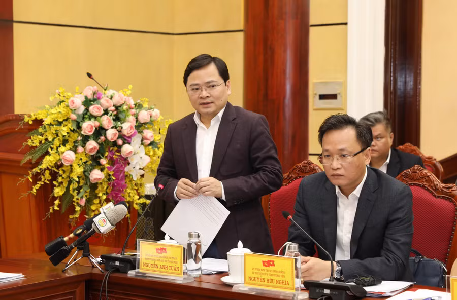 Bí thư Tỉnh ủy Bắc Ninh - Nguyễn Anh Tuấn phát biểu.