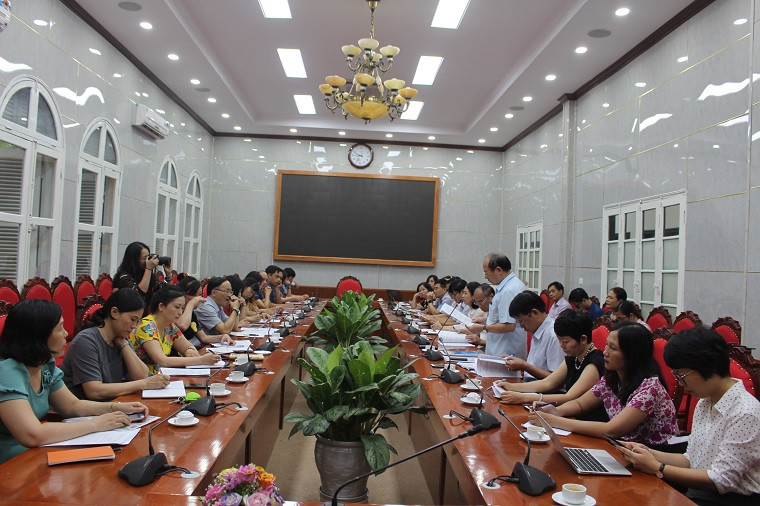 Quang cảnh buổi công bố kết luận thanh tra số 21/KLTTr của Bộ GD&ĐT về việc quản lý hoạt động LKĐT, cấp phát VBCC của Sở GD&ĐT Hà Nội.