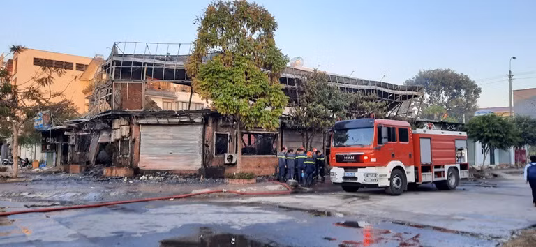 Hiện trường nơi xảy ra vụ cháy.