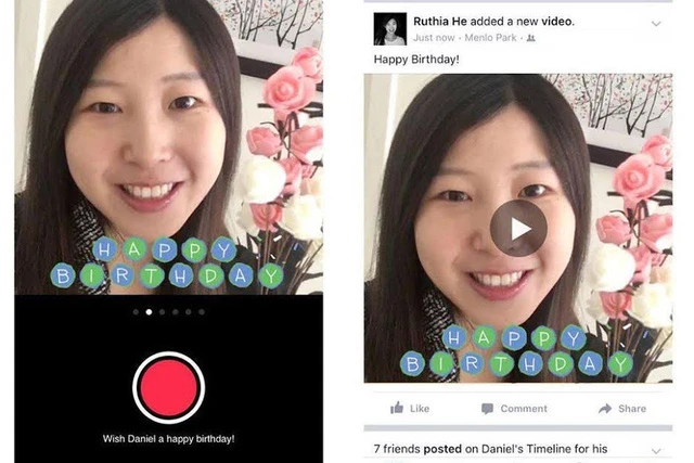 Facebook cho gửi video 15 giây để chúc mừng sinh nhật