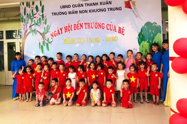 Lễ khai giảng năm học 2019-2020 tại trường mầm non Khương Trung (quận Thanh Xuân).