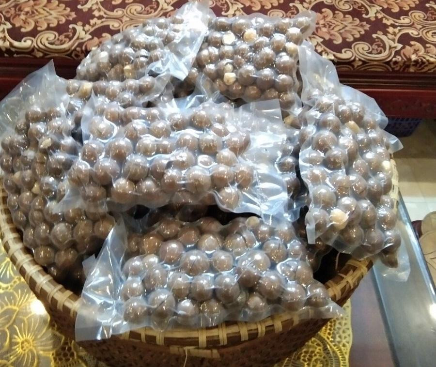 Sản phẩm mắc ca sau khi đã được chế biến. Sản phẩm mắc ca sau khi đã được chế biến.