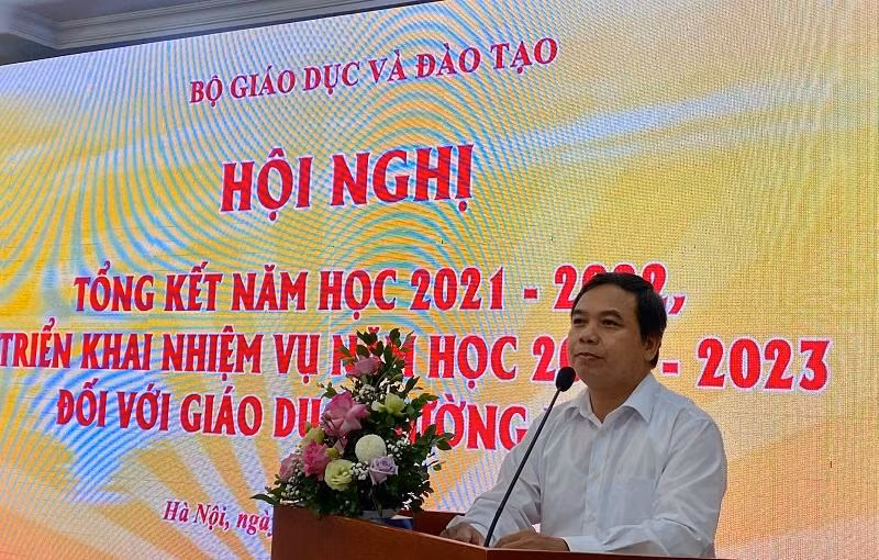 Vụ trưởng Vụ Giáo dục Thường xuyên, Bộ GD&amp;ĐT, Hoàng Đức Minh. Ảnh Ngô Chuyên.