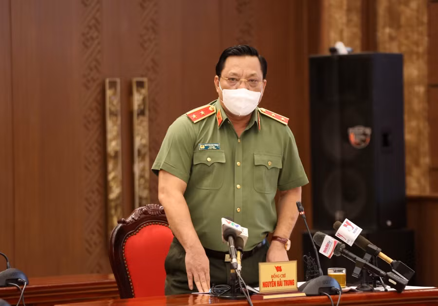 Trung tướng Nguyễn Hải Trung - Giám đốc Công an TP. Hà Nội phát biểu.