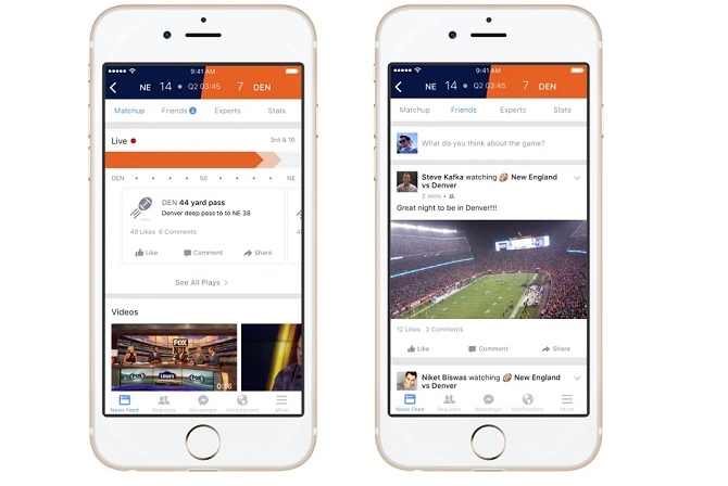 Facebook thêm tính năng theo dõi tin tức thể thao