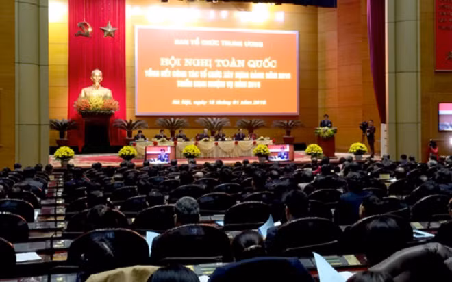 Hội nghị toàn quốc tổng kết công tác tổ chức xây dựng Đảng năm 2018, triển khai nhiệm vụ năm 2019. Ảnh: VGP