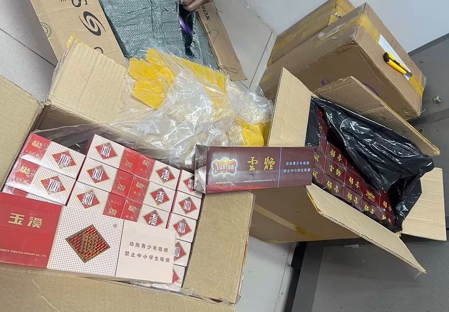 Số thuốc lá bị cơ quan chức năng phát hiện, thu giữ.