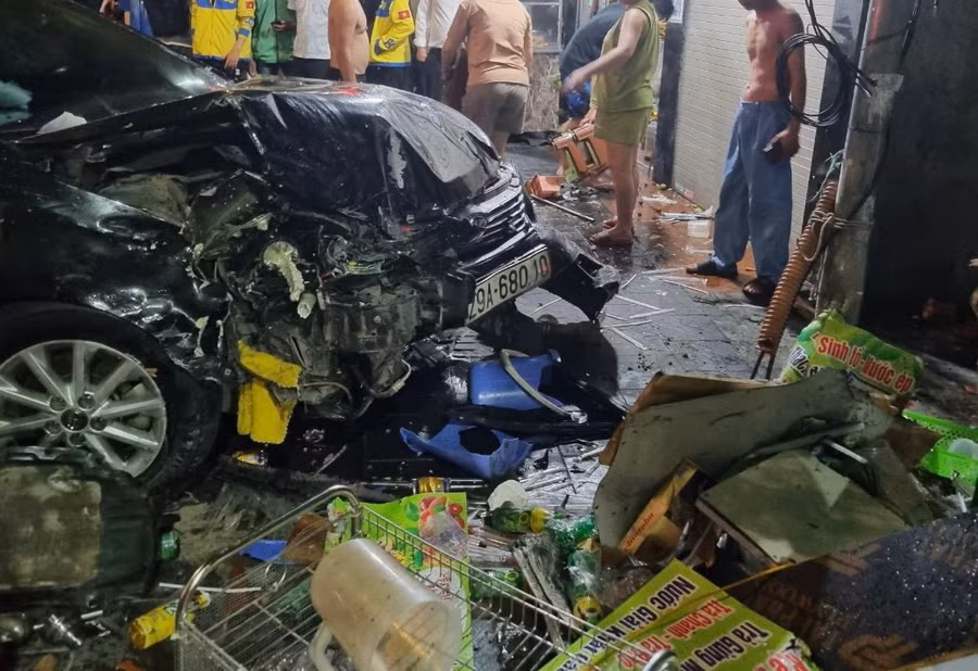 Hiện trường vụ tai nạn giao thông.