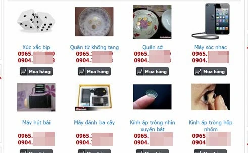 Dụng cụ cờ bạc bịp được rao bán tràn lan trên các trang mạng 