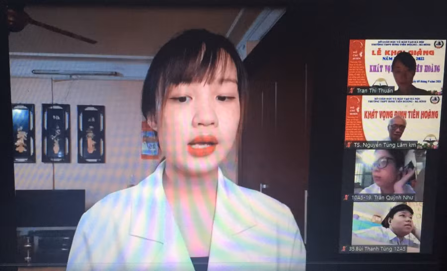 Những bài học về đạo đức lối sống của học sinh Trường Đinh Tiên Hoàng được tổ chức dưới hình thức trực tuyến