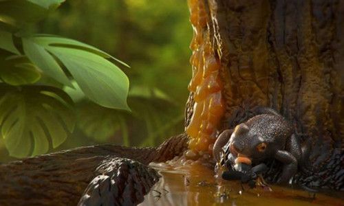 ẾchElectrorana limoae khi sống trong rừng nhiệt đới cổ đại.Ảnh:Damir G Martin.