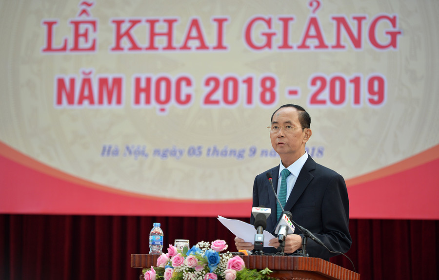 Chủ tịch nước Trần Đại Quang phát biểu tại lễ khai giảng