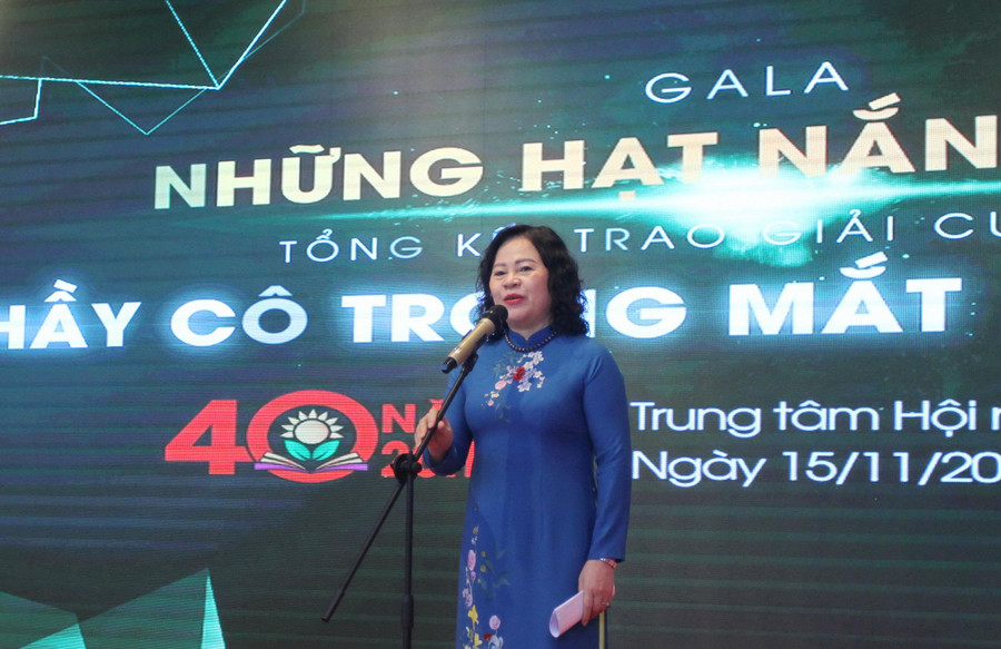 Thứ trưởng Ngô Thị Minh phát biểu tại lễ trao giải