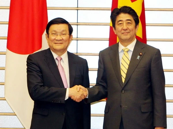 Chủ tịch nước Trương Tấn Sang hội đàm với Thủ tướng Nhật Bản Shinzo Abe