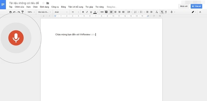 Google Docs đã hỗ trợ "gõ" văn bản bằng giọng nói, có Tiếng Việt