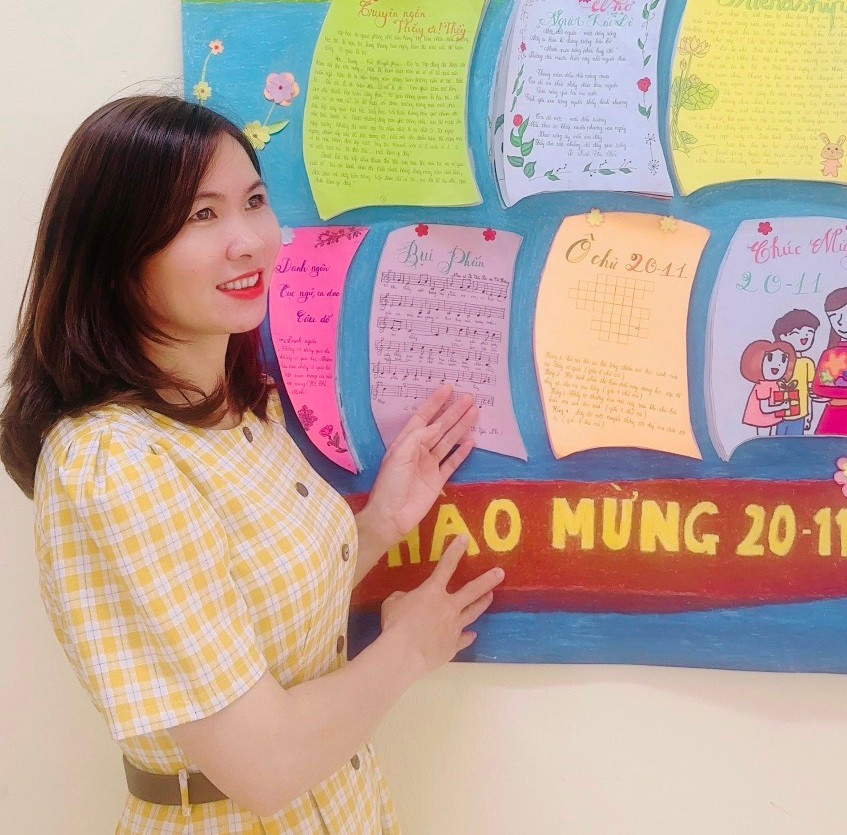 Cô Lê Thị Hà, giáo viên Trường THCS Lê Quý Đôn truyền lửa đam mê, thổi hồn vào những con số, sự kiện để khơi gợi cảm hứng học cho học sinh.