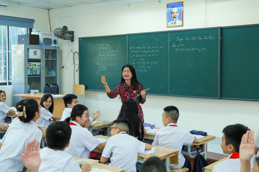 Một tiết học của học sinh Trường THCS Thành Công.