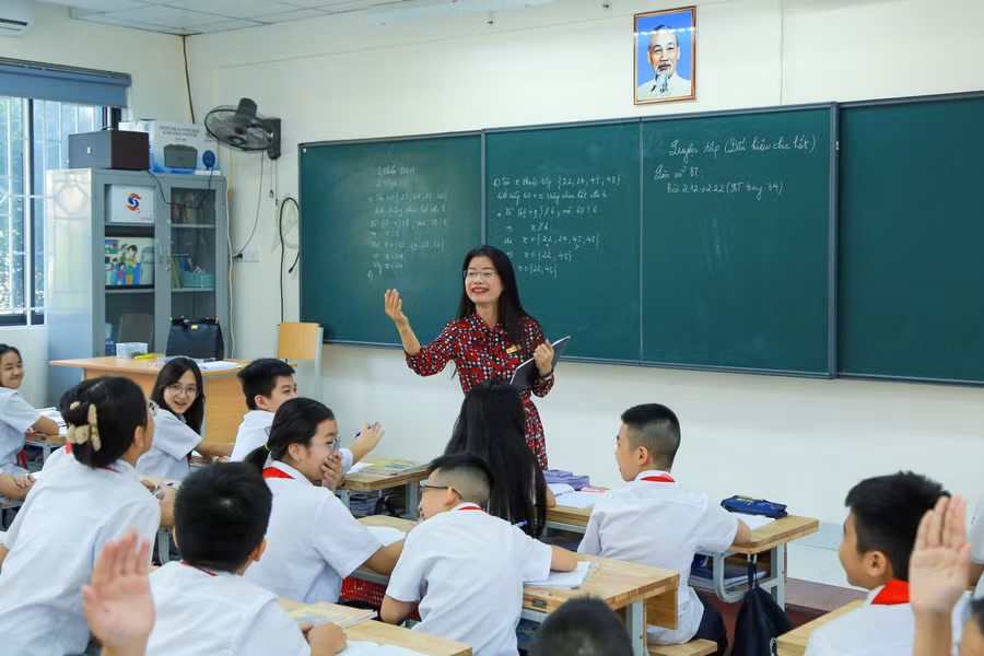 Một tiết học của học sinh Trường THCS Thành Công.