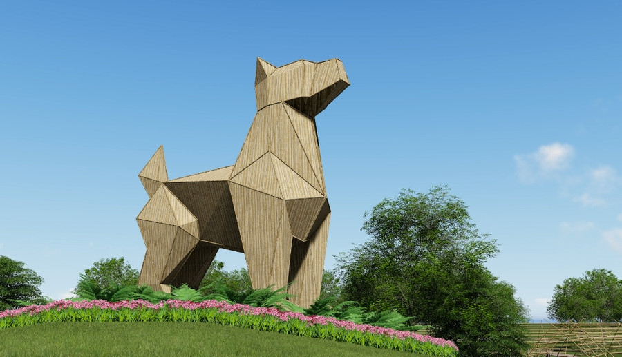 Đón chào năm Mậu Tuất, tại khu vực Vườn Xuân sẽ trưng bày mô hình chú chó khổng lồ cao hơn 5 mét