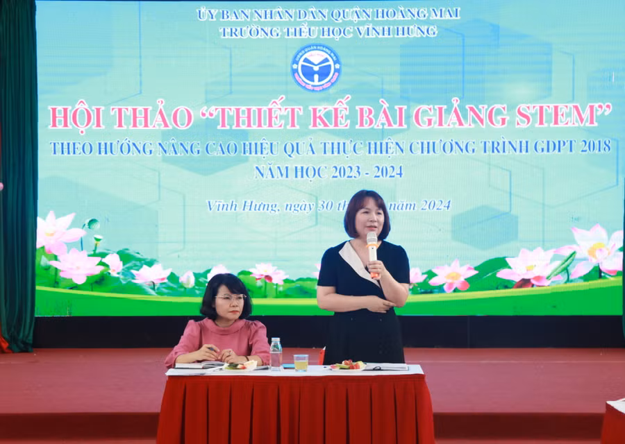 TS Trần Thúy Ngà - Chuyên gia giáo dục STEM đến từ Viện Khoa học Giáo dục Việt Nam trao đổi tại hội thảo. TS Trần Thúy Ngà - Chuyên gia giáo dục STEM đến từ Viện Khoa học Giáo dục Việt Nam trao đổi tại hội thảo.