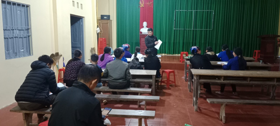 Lớp xoá mù ở xã Thiện Hoà . Ảnh NVCC. Lớp xoá mù ở xã Thiện Hoà . Ảnh NVCC.