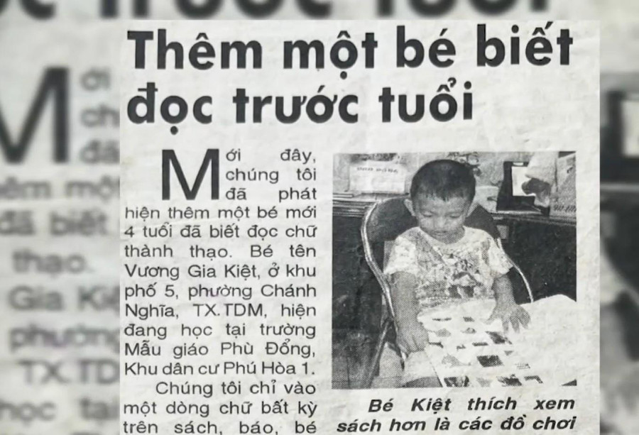 Bài báo viết về Gia Kiệt năm 4 tuổi Bài báo viết về Gia Kiệt năm 4 tuổi