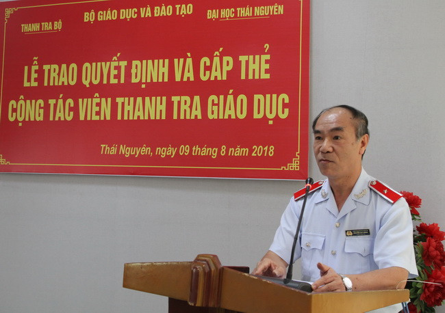 Ông Nguyễn Huy Bằng- Chánh thanh tra Bộ GD&ĐT phát biểu tại buổi lễ Ông Nguyễn Huy Bằng- Chánh thanh tra Bộ GD&ĐT phát biểu tại buổi lễ