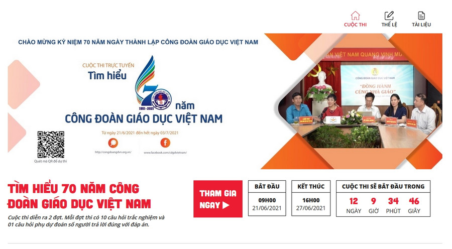 Trang web tổ chức cuộc thi