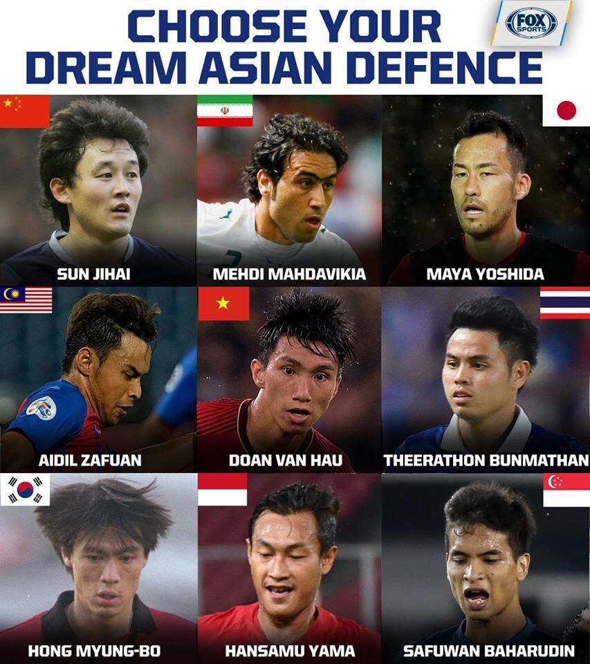 Văn Hậu lọt vào top 9 hậu vệ xuất sắc nhất do tờ Fox Sports Asia tổ chức bình chọn Văn Hậu lọt vào top 9 hậu vệ xuất sắc nhất do tờ Fox Sports Asia tổ chức bình chọn