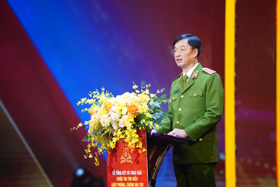 Thứ trưởng Bộ Công an, Trung tướng Nguyễn Duy Ngọc phát biểu.