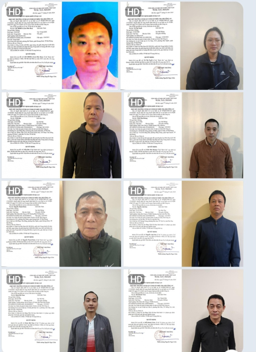 Nhóm đối tượng bị khởi tố. Nhóm đối tượng bị khởi tố.