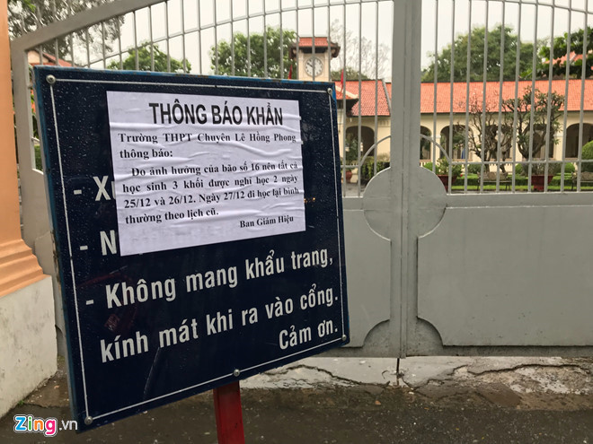 Thông báo nghỉ học tại Trường THPT chuyên Lê Hồng Phong