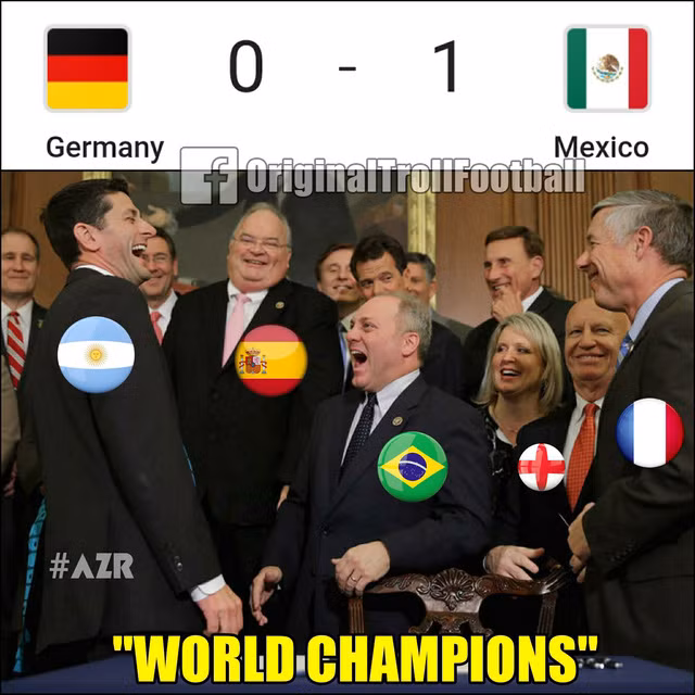  Các đối thủ của Đức cười hả hê khi đội này thua cuộc trước Mexico 