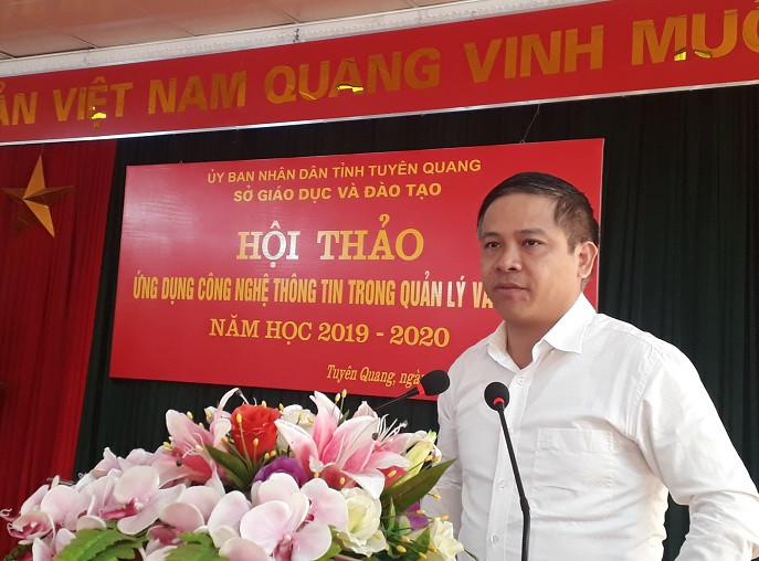 Ông Nguyễn Sơn Hải, Cục trưởng Cục Công nghệ thông tin, Bộ GD&ĐT đã trình bày những định hướng mấu chốt của Bộ, ngành về áp dụng CNTT trong giáo dục