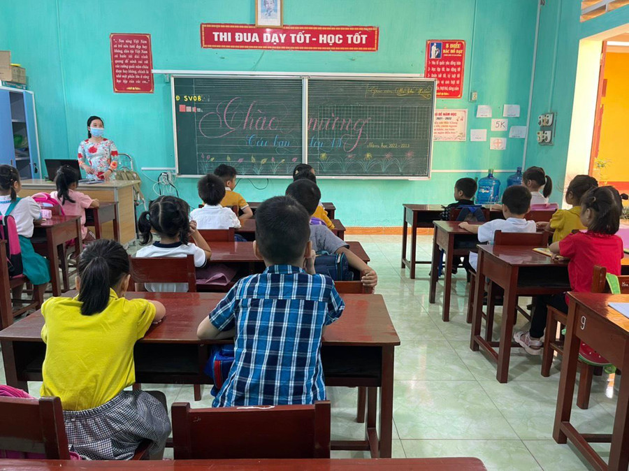 Cô trò trong tiết học đầu tiên năm học 2022 -2023 tại trường tiểu học An Thượng (huyện Yên Thế). Cô trò trong tiết học đầu tiên năm học 2022 -2023 tại trường tiểu học An Thượng (huyện Yên Thế).