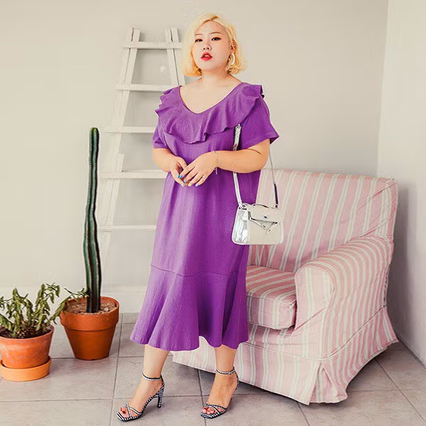 Những nàng mũm mĩm cũng có thể diện váy suông để giấu dáng hiệu quả.