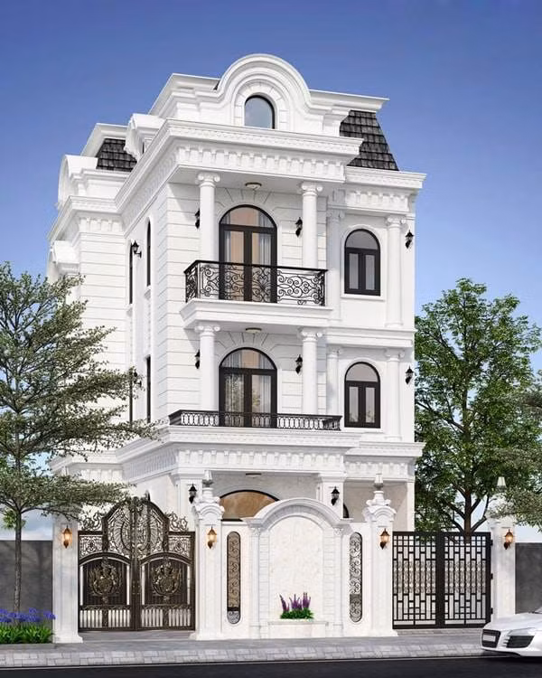 Phong cách tân cổ điển thường gắn liền với tông trắng chủ đạo.