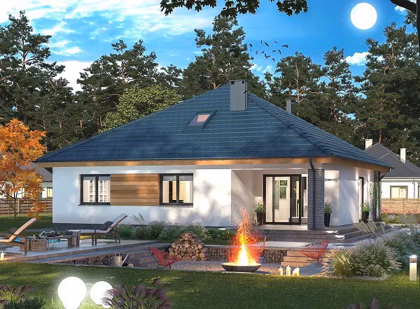 Thiết kế sân vườn kết hợp với chỗ vui chơi chung của gia đình giúp gắn kết các thành viên.